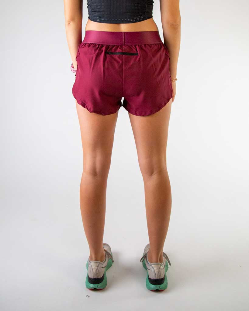Women's Maroon 1.5" Split Shorts
