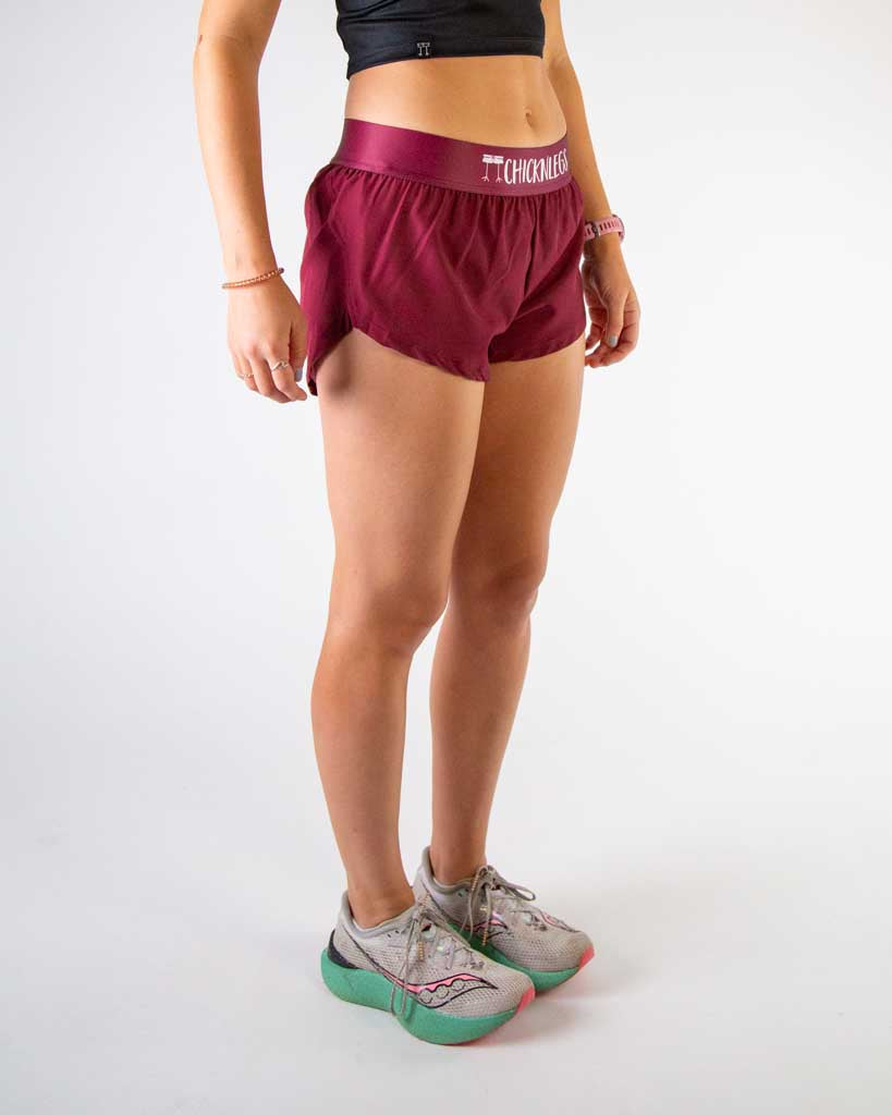 Women's Maroon 1.5" Split Shorts