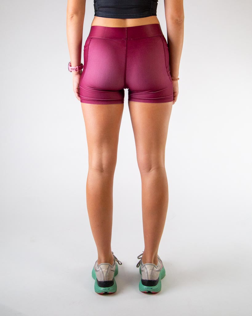 Women's Maroon 3" Compression Shorts