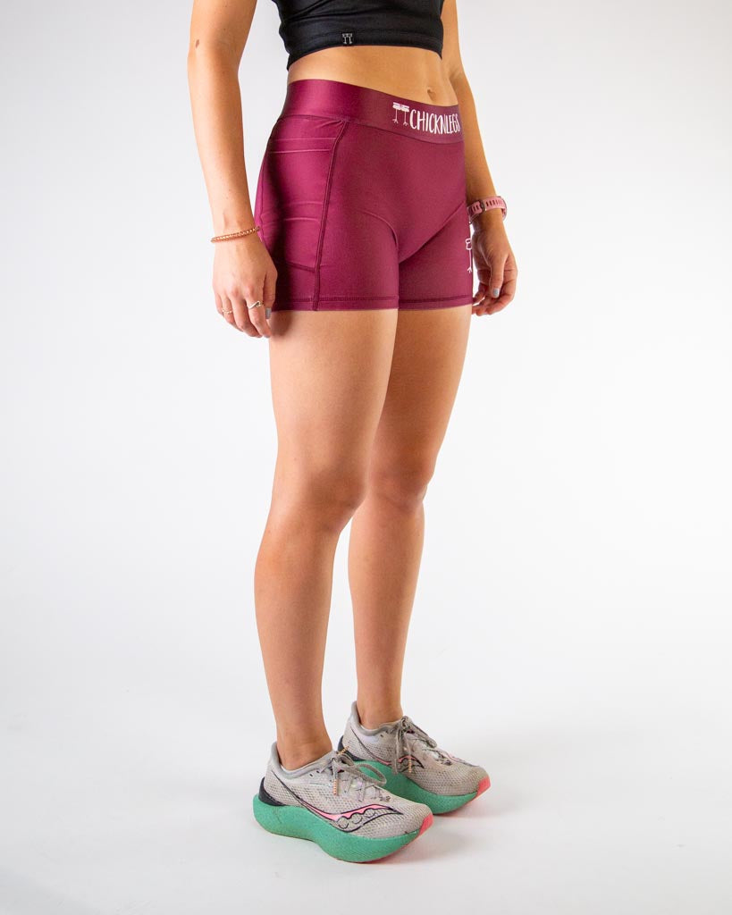 Women's Maroon 3" Compression Shorts
