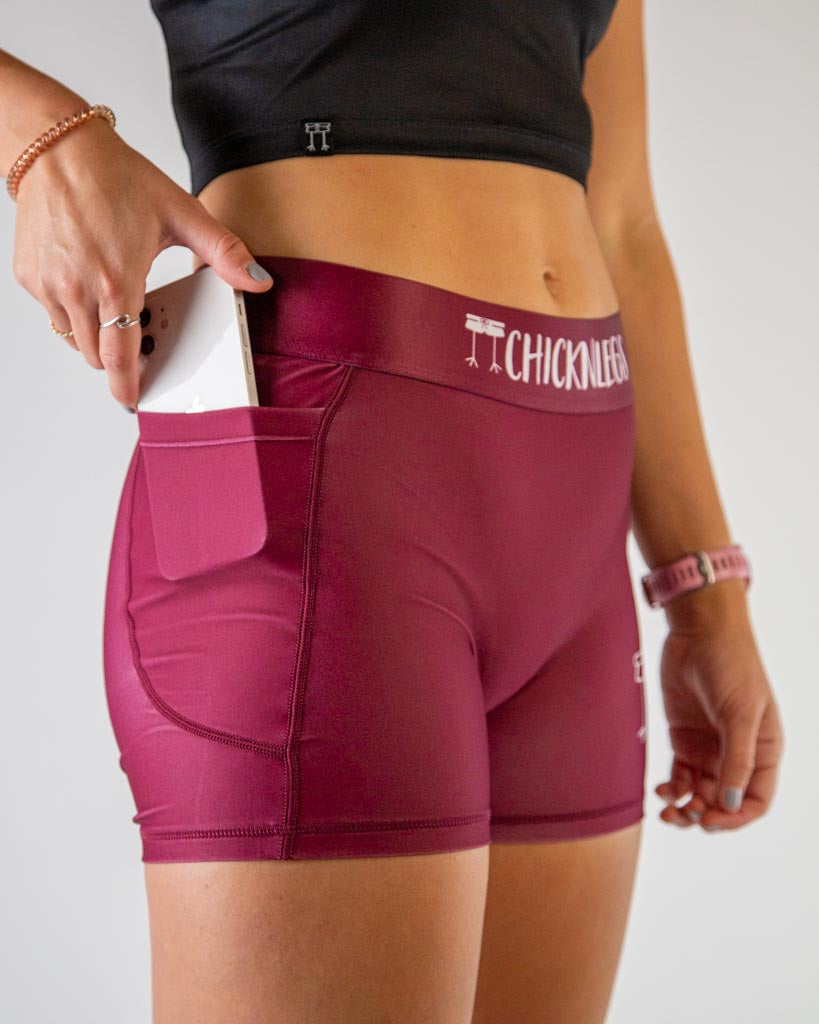 Women's Maroon 3" Compression Shorts