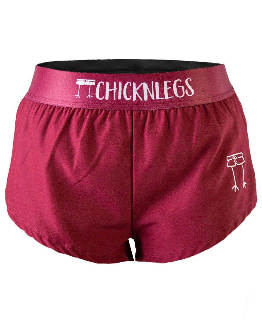 Women's Maroon 1.5" Split Shorts